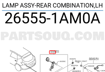 Nissan 265551AM0A LAMP ASSY-REAR COMBINATION,LH