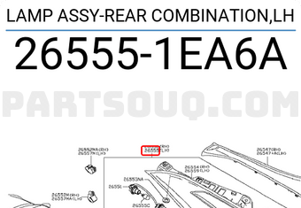 Nissan 265551EA6A LAMP ASSY-REAR COMBINATION,LH