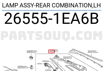 Nissan 265551EA6B LAMP ASSY-REAR COMBINATION,LH