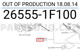 Nissan 265551F100 OUT OF PRODUCTION 18.08.14