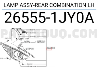 Nissan 265551JY0A LAMP ASSY-REAR COMBINATION LH
