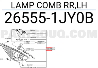 Nissan 265551JY0B LAMP COMB RR,LH