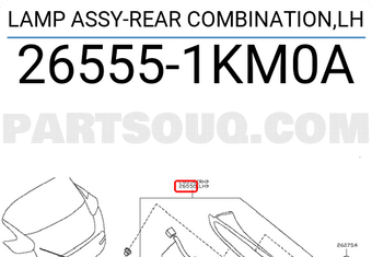 Nissan 265551KM0A LAMP ASSY-REAR COMBINATION,LH