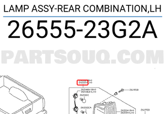 Nissan 2655523G2A LAMP ASSY-REAR COMBINATION,LH