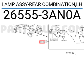 Nissan 265553AN0A LAMP ASSY-REAR COMBINATION,LH