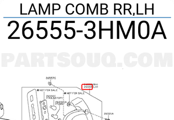 Nissan 265553HM0A LAMP COMB RR,LH