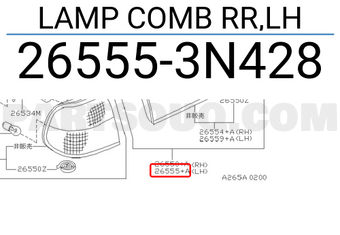 Nissan 265553N428 LAMP COMB RR,LH