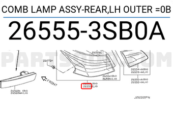 Nissan 265553SB0A COMB LAMP ASSY-REAR,LH OUTER =0B