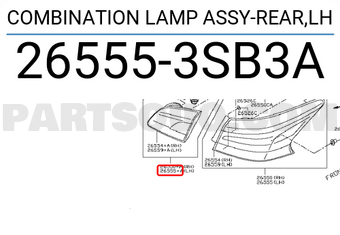 Nissan 265553SB3A COMBINATION LAMP ASSY-REAR,LH