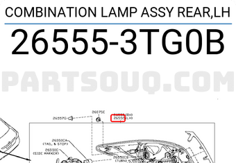 Nissan 265553TG0B COMBINATION LAMP ASSY REAR,LH