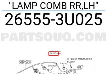 Nissan 265553U025 LAMP COMB RR,LH