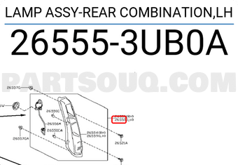 Nissan 265553UB0A LAMP ASSY-REAR COMBINATION,LH