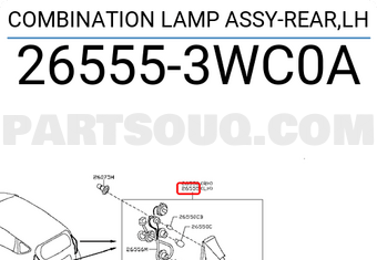 Nissan 265553WC0A COMBINATION LAMP ASSY-REAR,LH