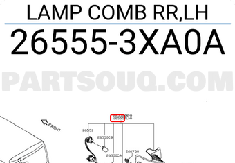 Nissan 265553XA0A LAMP COMB RR,LH
