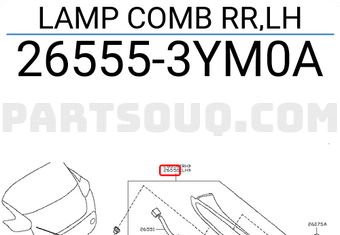 Nissan 265553YM0A LAMP COMB RR,LH