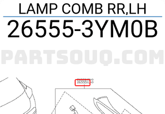 Nissan 265553YM0B LAMP COMB RR,LH