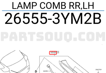 Nissan 265553YM2B LAMP COMB RR,LH