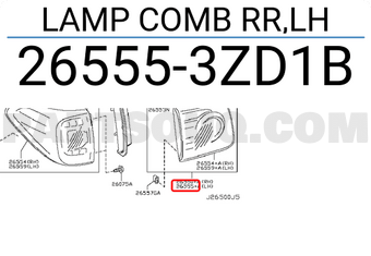 Nissan 265553ZD1B LAMP COMB RR,LH