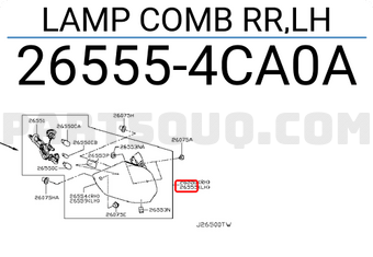 Nissan 265554CA0A LAMP COMB RR,LH