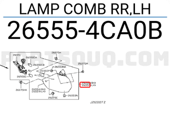 Nissan 265554CA0B LAMP COMB RR,LH
