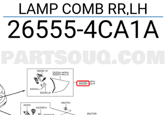 Nissan 265554CA1A LAMP COMB RR,LH
