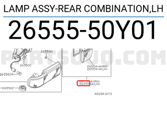 Nissan 2655550Y01 LAMP ASSY-REAR COMBINATION,LH