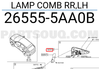 Nissan 265555AA0B LAMP COMB RR,LH