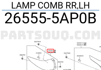 Nissan 265555AP0B LAMP COMB RR,LH