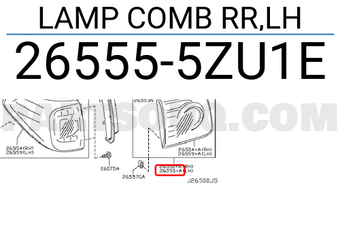 Nissan 265555ZU1E LAMP COMB RR,LH