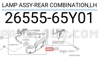 Nissan 2655565Y01 LAMP ASSY-REAR COMBINATION,LH