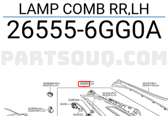 Nissan 265556GG0A LAMP COMB RR,LH