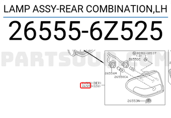 Nissan 265556Z525 LAMP ASSY-REAR COMBINATION,LH