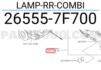 Nissan 265557F700 LAMP-RR-COMBI
