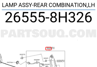 Nissan 265558H326 LAMP ASSY-REAR COMBINATION,LH