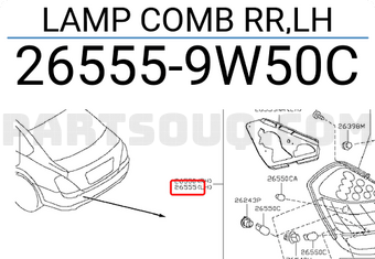 Nissan 265559W50C LAMP COMB RR,LH