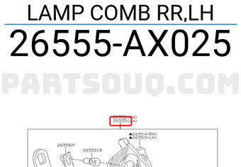 Nissan 26555AX025 LAMP COMB RR,LH