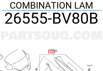 Nissan 26555BV80B COMBINATION LAM