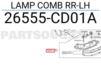 Nissan 26555CD01A LAMP COMB RR-LH