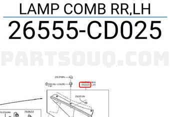 Nissan 26555CD025 LAMP COMB RR,LH