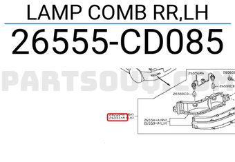 Nissan 26555CD085 LAMP COMB RR,LH