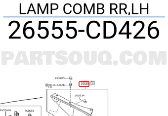 Nissan 26555CD426 LAMP COMB RR,LH