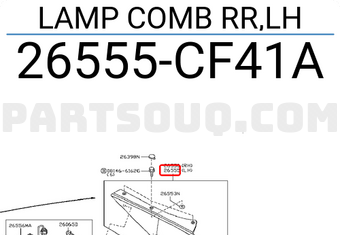 Nissan 26555CF41A LAMP COMB RR,LH