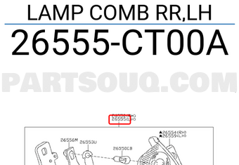 Nissan 26555CT00A LAMP COMB RR,LH