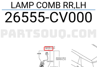 Nissan 26555CV000 LAMP COMB RR,LH