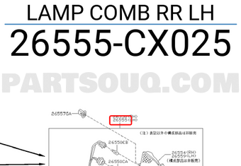 Nissan 26555CX025 LAMP COMB RR LH