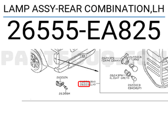 Nissan 26555EA825 LAMP ASSY-REAR COMBINATION,LH