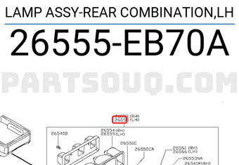Nissan 26555EB70A LAMP ASSY-REAR COMBINATION,LH