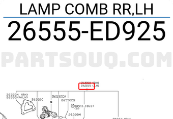 Nissan 26555ED925 LAMP COMB RR,LH