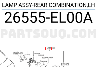 Nissan 26555EL00A LAMP ASSY-REAR COMBINATION,LH
