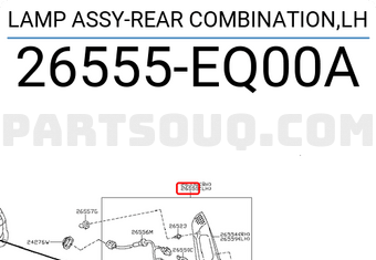 Nissan 26555EQ00A LAMP ASSY-REAR COMBINATION,LH